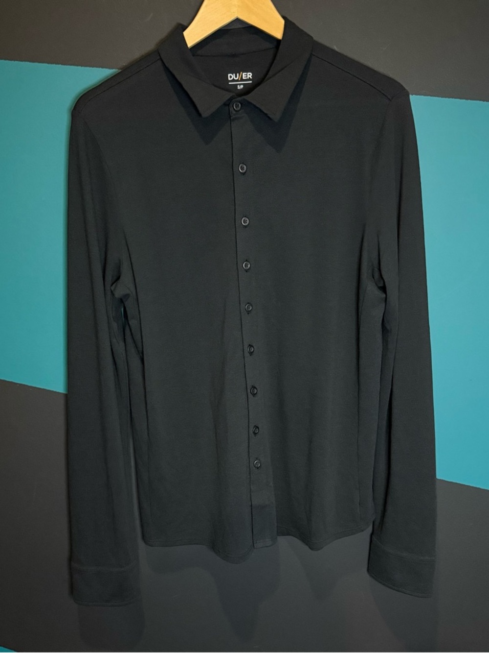 DU/ER Air Flow Pique Knit Button Down Shirt Outdoor Casual Streetwear Small - Picture 2 of 12